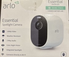 Arlo Essential Spotlight Camera Wireless Security 1080p Video 1 Pack White