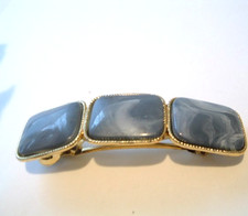 MARBLED BLUE ART DECO HAIR BARRETTE
