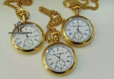 AMAL Lot 3 vintage Antique Brass elgin pocket Watch Collectible Valentine Gift