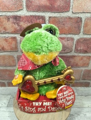 2003 DAN DEE Animated Singing Dance Guitar Lights Plush Frog Achy Breaky Heart
