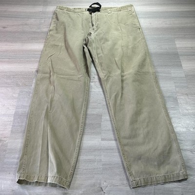 Gramicci Pants Mens XL 40x34 Beige Canvas Elastic Waist Vintage G Series Relaxed