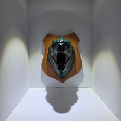 Godzilla Trophy Head Wall Mount   3D Printed Hand Finished | Shield Plaque
