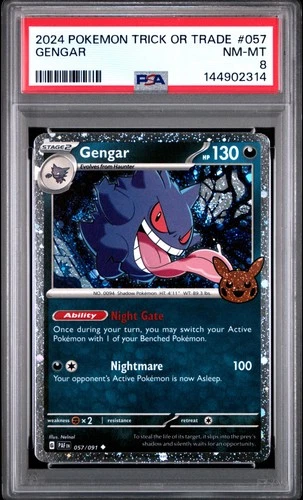 2024 POKEMON TRICK OR TRADE #057 GENGAR PSA 8