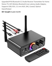 Upgraded Bluetooth5.3 Audio Receiver Transmitter Home Stereo TV HiFi Adapter USB