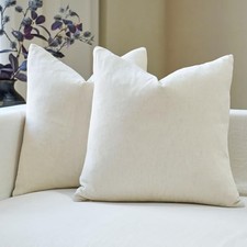 Throw Pillow Covers 18x18 Pack of 2, 18" x 18" Pack of 2 Cream White