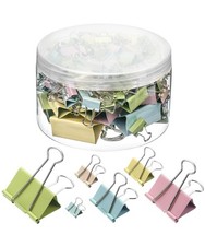 Mr. Pen- Binder Clips, 120 pcs, Assorted Sizes, Colored Medium, Pastel Colors