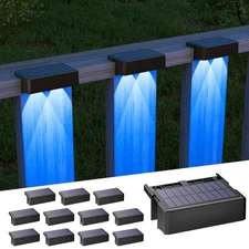 VOLISUN Solar Deck Lights 12 Pack, Warm White, Cool White and RGB Color Glow ...