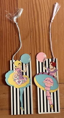 (2) Vintage 1920s Art Deco Balloon Girls Bridge Tally Book Mark Gibson (UNUSED)