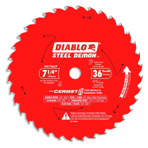 Diablo D0736CF Cermet Steel Demon Metal Cutting Circular Saw Blade
