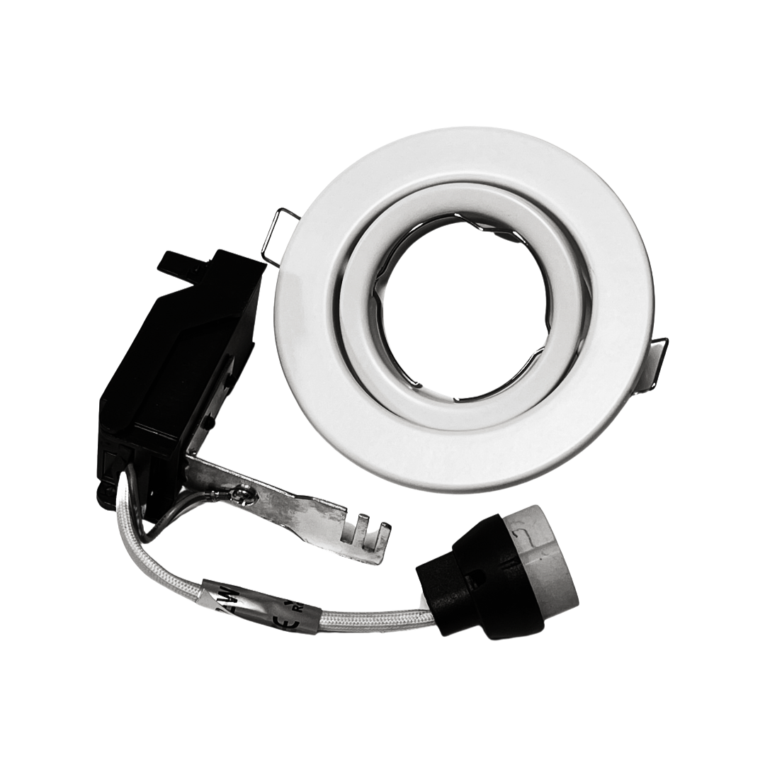 Downlight Recessed Tilt GU10 Ceiling Directional Spotlight Fixture White