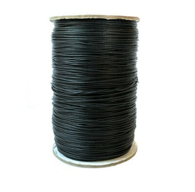 Kulay Waxed Cotton Thread Cords, Black, mm; 288 yards per Roll
