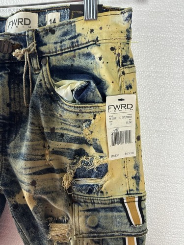 FWRD DENIM & CO. Kids Buckle Up Grunge Denim Jeans SZ 14 - Picture 5 of 11