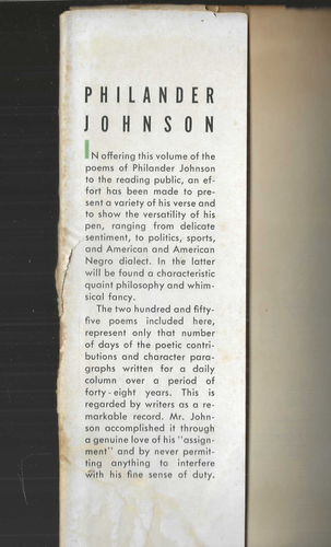Philander Chase Johnson vintage 1942 Book 255 Poems HC/DJ Washington Star AS IS - Picture 5 of 11