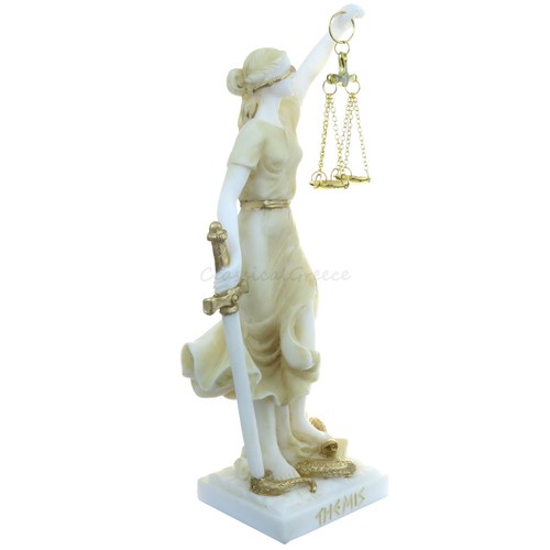 Estatua de la antigua diosa griega Themis Alabastro 8.5" - 21cm Mármol fundido Justicia - Imagen 8 de 10