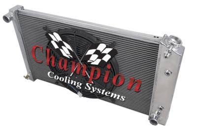 Atom Champion 3 Row Radiator 26'' Core W/ 16'' Fan for 1973 - 1980 GMC Jimmy