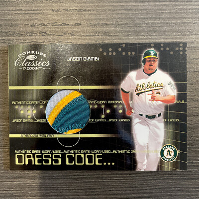 Jason Giambi Donruss Classics Dress Code Game-Worn A s Patch, Sick! 