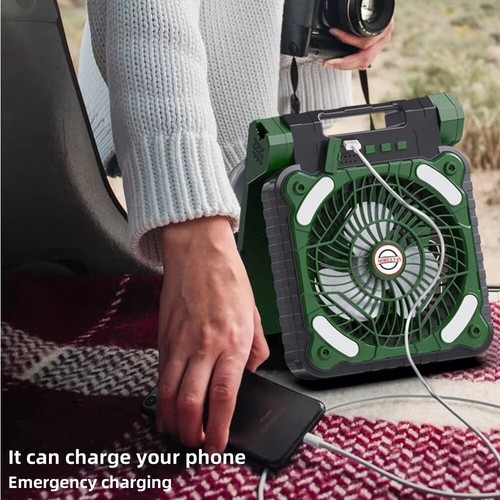 4 Speeds Powerful Wind Camping Fan Camping Tent Lights Fishing - Picture 9 of 11