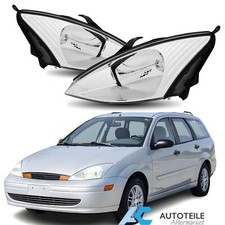For 2000-2004 Ford Focus Headlights Assembly Head Lamps Chrome Housing Clear For 2000-2004 Ford Focus Headlights Assembly Head Lamps Chrome Housing Clear