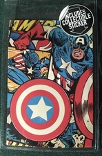 Marvels Captain America Art 18" Lanyard, Shield Charm, Collectible Sticker