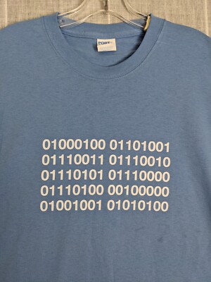 Binary Number Code Shirt Mens Large Blue 0100100 Short Sleeve Tee Y2K Unbranded