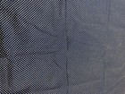 Vintage Navy Blue Fabric w White Flocked Dots 24"x45"+ Polkadot Flocking Cotton — photo 3