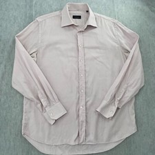 Canali Shirt Adult 17/43 Pink Button Up Cotton Made In Italy Mens