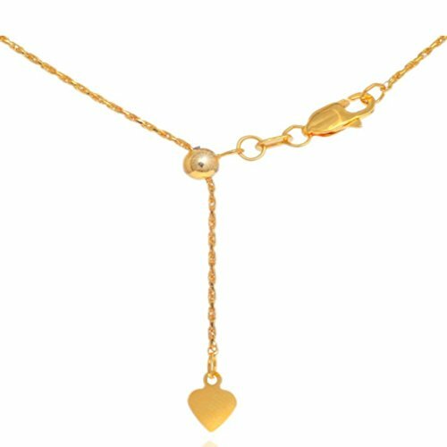 Verstellbares Seilkette 10 Karat Gelbgold 1,0 mm Diamantschliff mit Karabinerverschluss - Bild 1 von 2