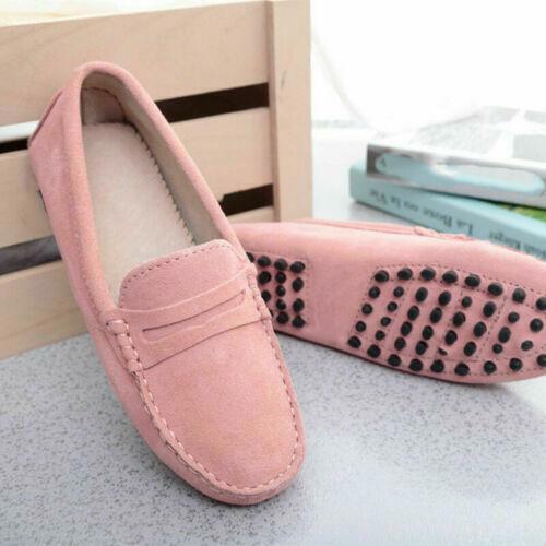 Damen Slipper Halbschuhe Mokassins Lederpumps auf Wildleder Damenschuhe flach Fahren - Bild 15 von 30