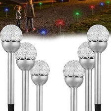 Crystal Solar Ball Lamps LED Ground Light Outdoor Garden Yard Path Waterproof