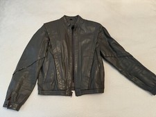 The Leather Warehouse Jacket Womens Grey Full Zip Bomber Outdoors Coat Size 6