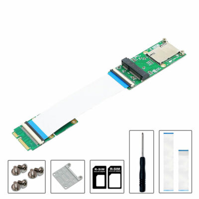 Mini PCI-E mSATA Flexible Extender cable With SIM card Slot #T6
