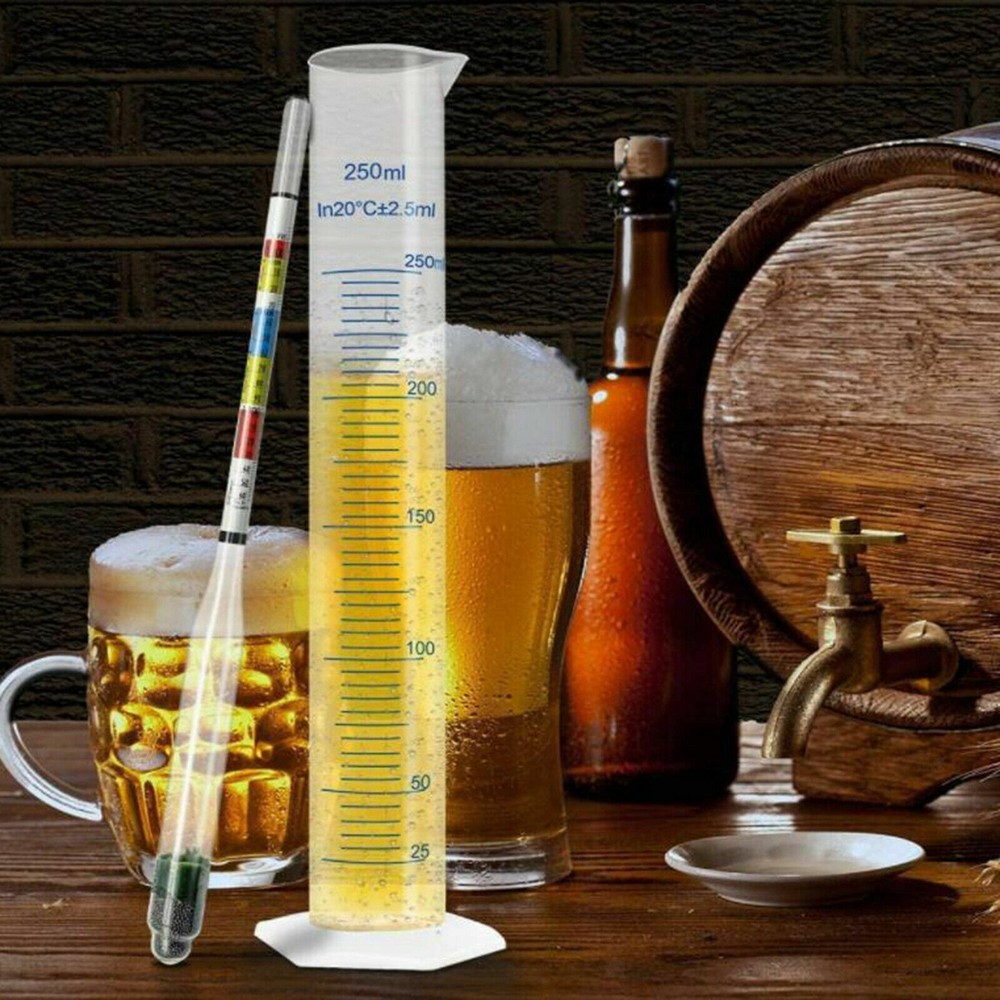 Triple Scale Hydrometer Test Jar for Measuring Alcohol in Beer, Wine, Mead, and Kombucha