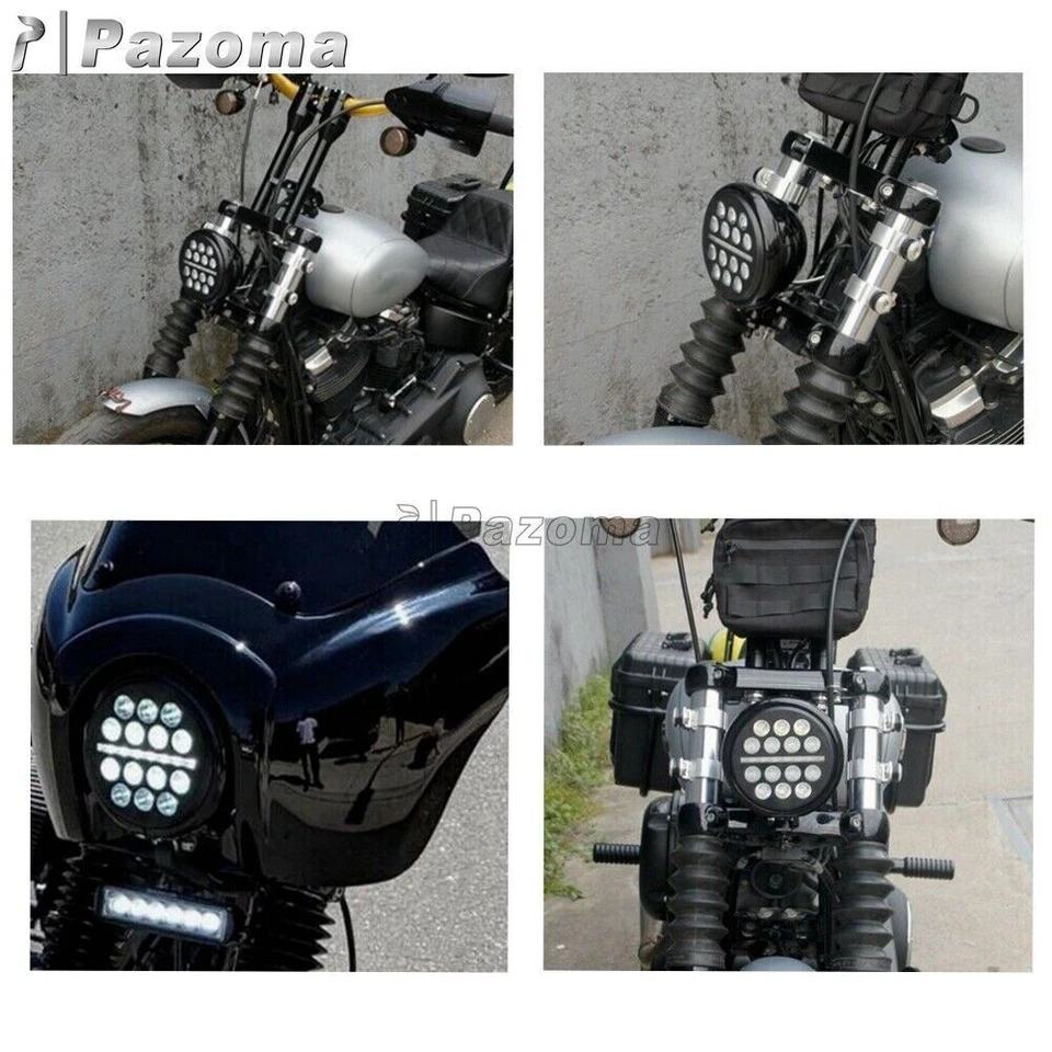 5 3/4" LED Headlight Hi/Low Beam DRL Lamp For Harley Dyna Softail Sportster XL — 第 3/4 张图片
