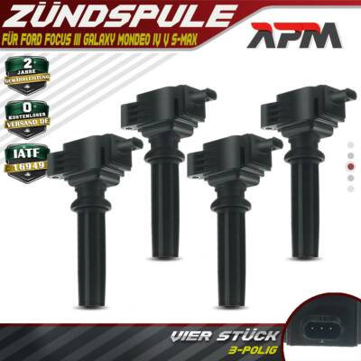 4x Zündspule für Ford Focus III Galaxy Mondeo 4/5 S-Max Volvo S60 II S80 II 2.0L