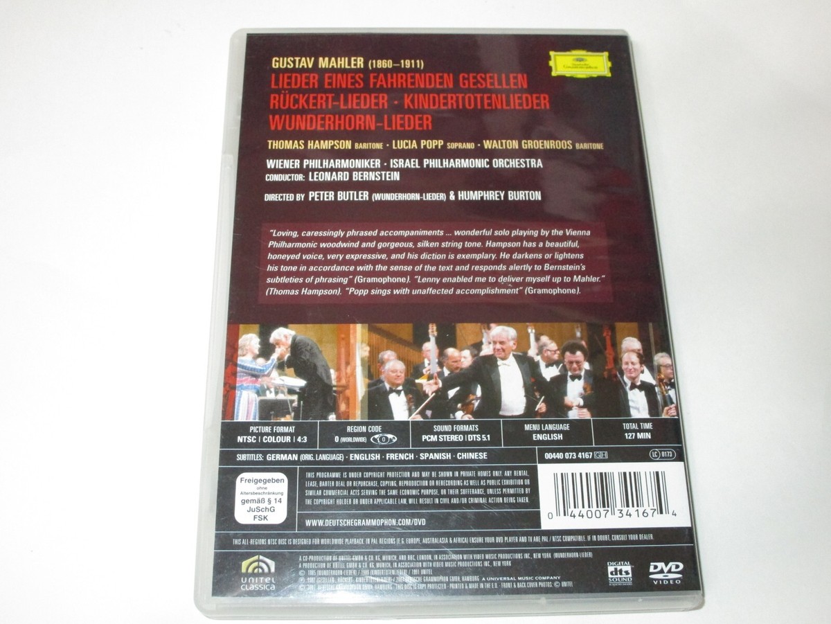 BERNSTEIN MAHLER LIEDER SONGS HAMPSON POPP GROENROOS DVD