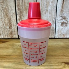 Vintage Plastic 16 Ounce Cocktail Shaker 3 Pieces USA Made