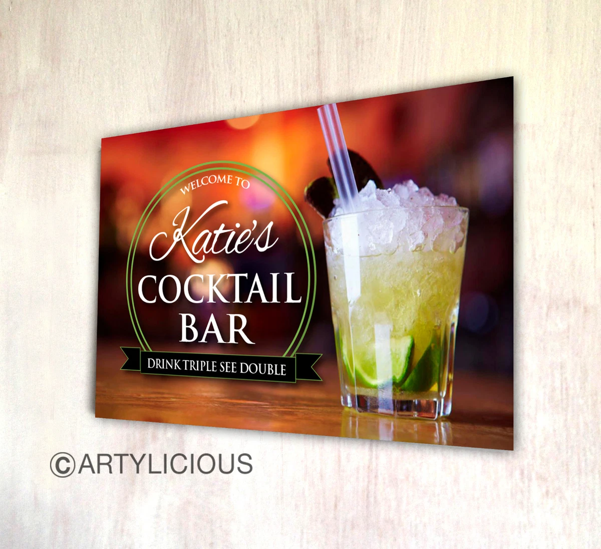 Plaque Décorative En Métal 20x20 Cm - Mojito Le Cocktail Qui Te Menthe A La Tete
