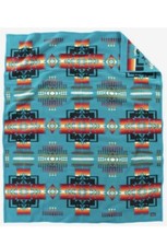 Pendleton Chief Joseph Jacquard Robe Turquoise 64x80 Made in USA 