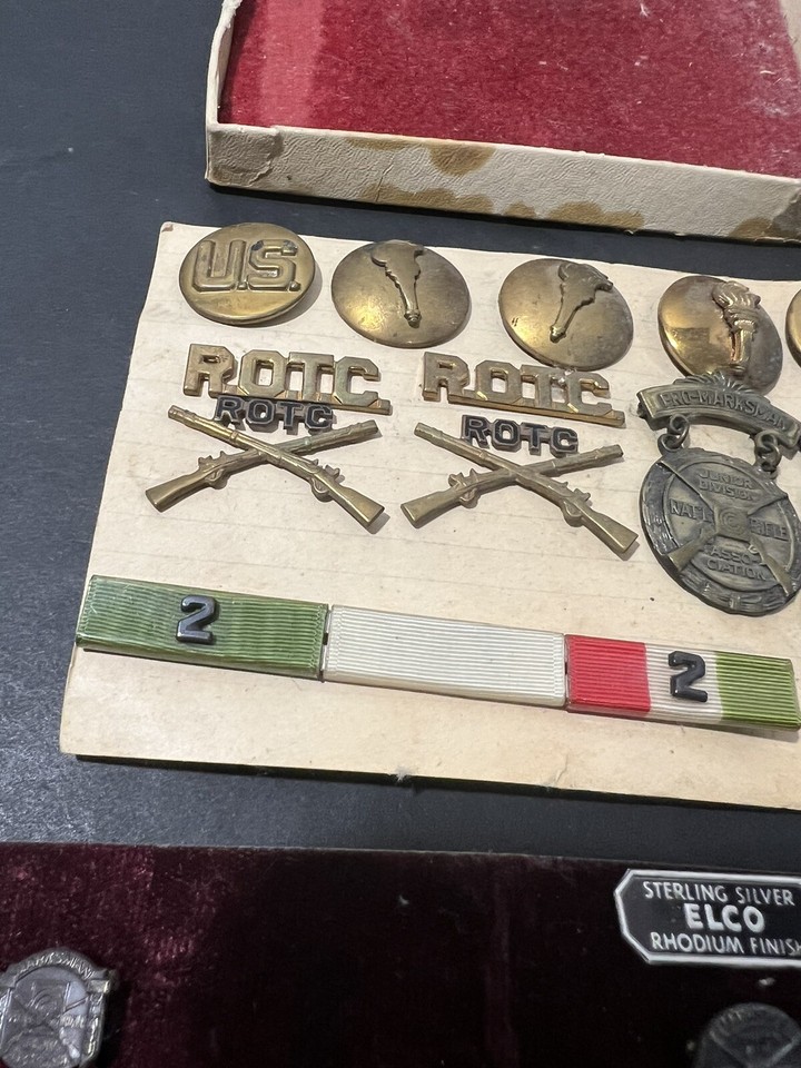 Vintage Lot of US Military ROTC. Pins Medals Badges Ribbons | eBay