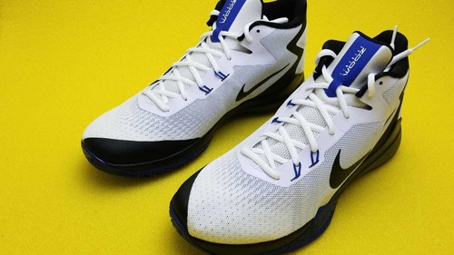 NIKE ZOOM EVIDENCE MEN BASKETBALL SHOES 852464 104 DS WHITE/BLUE | eBay