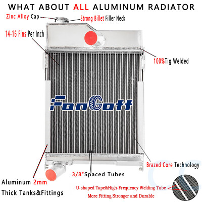 3 Row Aluminum Radiator For Non-Pressurized John Deere M MT 40 320,330 #AM1771T
