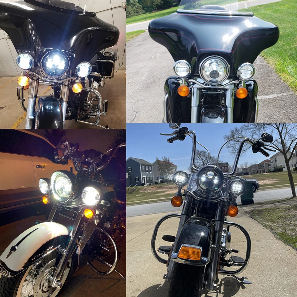 Faro LED 7" + Barra de luces de paso antiniebla para Honda Shadow Aero Ace Phantom VLX Foto 3 de 4