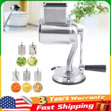 Rotary Cheese Grater Hand Drum Slicer Crank Vegetable Chopper Stainless Steel