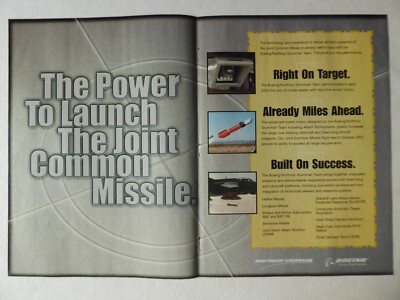 3/2004 PUB BOEING NORTHROP GRUMMAN TEAM JCM JOINT COMMON MISSILE ORIGINAL AD