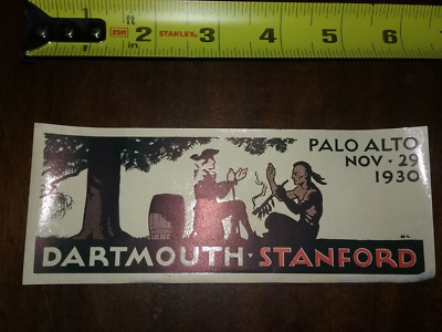 Vintage Bill 1930 Stanford Dartmouth College Football Game Excellent HTF Rare