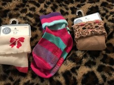 New Baby Gap Bow, Striped, Leopard 3 Pair Of Socks Size 2-3