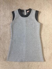 Grey Cotton With Faux Leather Details T-shirt Dress Size S