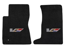 NEW! Black Floor Mats 2011 - 2015 Cadillac Coupe CTS V Series Flag logo Set of 2