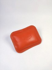 Vintage Leather Coach Paperweight Bean Bag in Coral Red