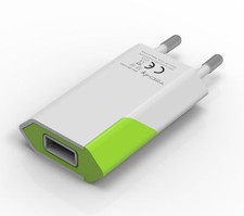 Techly Caricatore USB 1A Compatto Spina Europea Bianco/Verde
